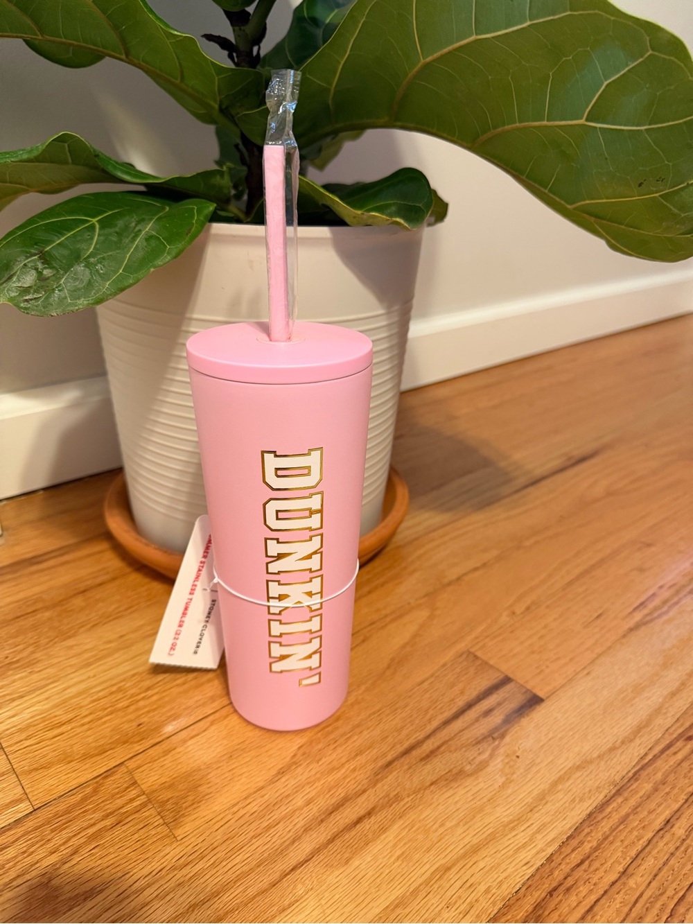 Stoney Clover Lane x Dunkin' Pink Tumbler with Straw